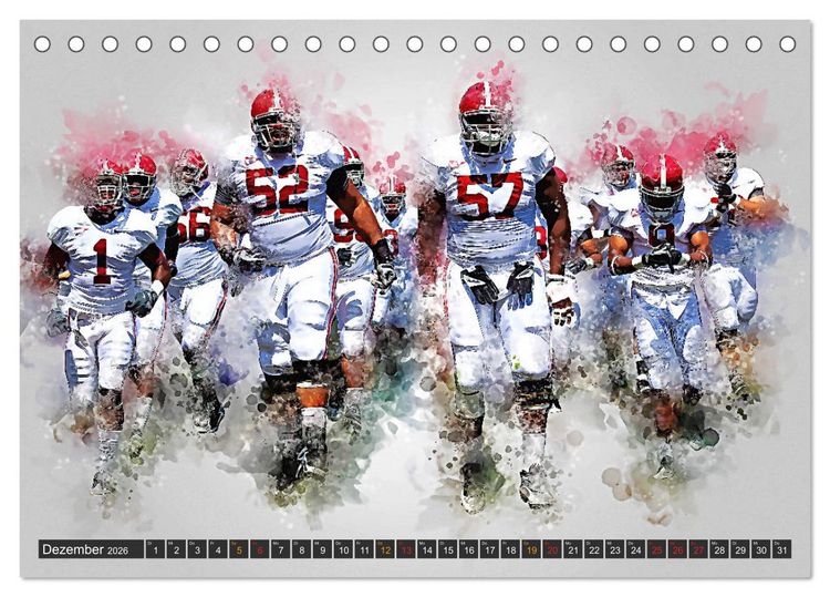 Produktbild: American Football extrem (Tischkalender 2026 DIN A5 quer), CALVENDO Monatskalender