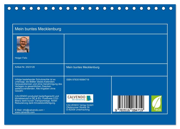 Produktbild: Mein buntes Mecklenburg (Tischkalender 2026 DIN A5 quer), CALVENDO Monatskalender