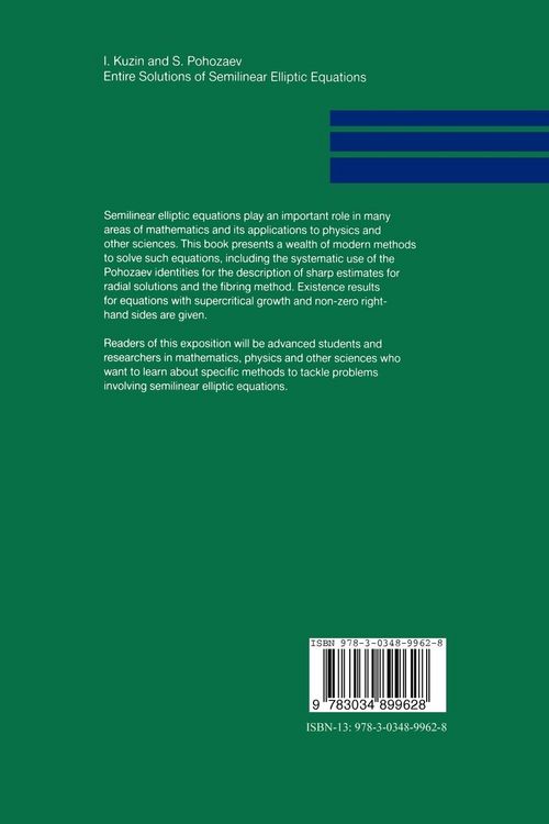Produktbild: Entire Solutions of Semilinear Elliptic Equations