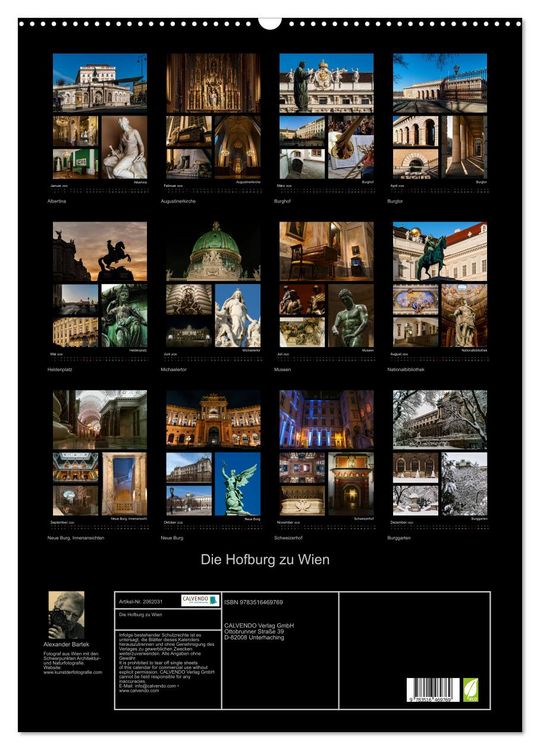 Produktbild: Die Hofburg zu Wien (Wandkalender 2026 DIN A2 hoch), CALVENDO Monatskalender