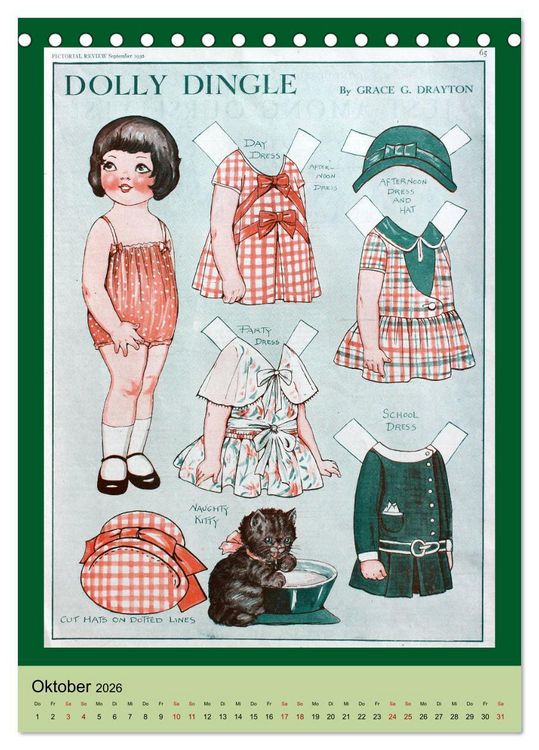 Produktbild: Dolly Dingle Kalender - Anziehpuppen von Grace G. Drayton (Tischkalender 2026 DIN A5 hoch), CALVENDO Monatskalender
