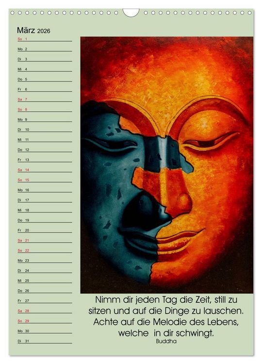 Produktbild: Lebensfreude Buddha (Wandkalender 2026 DIN A3 hoch), CALVENDO Monatskalender