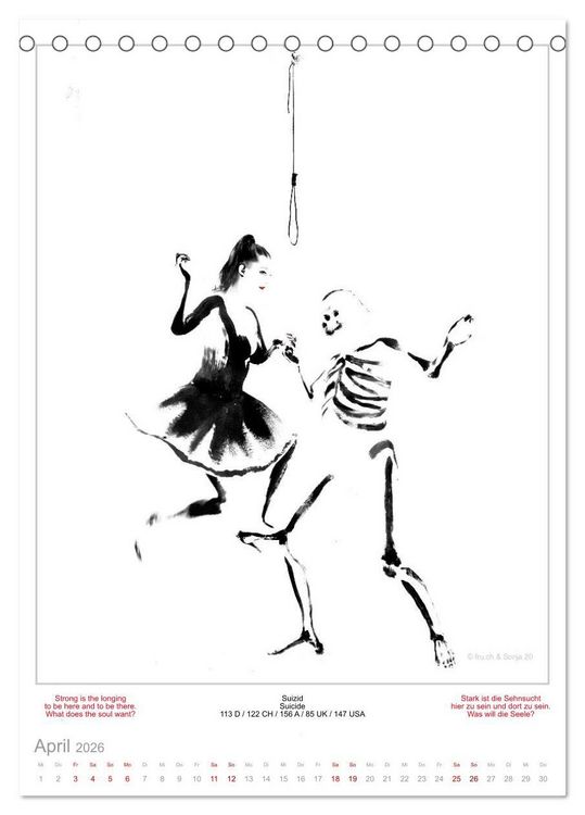 Produktbild: TOTENTANZ HERRENWAHL Haiku Zenga Photo DANCE OF DEATH MEN'S CHOICE (Tischkalender 2026 DIN A5 hoch), CALVENDO Monatskalender