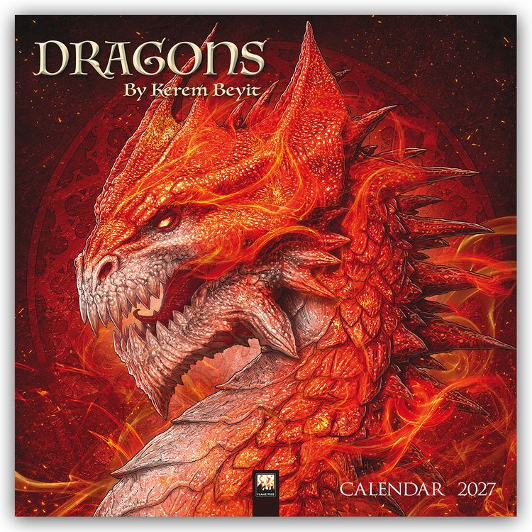 Produktbild: Dragons by Kerem Beyit &ndash; Drachen von Kerem Beyit 2027 &ndash; Original Flame Tree Publishing-Kalender [Kalender]