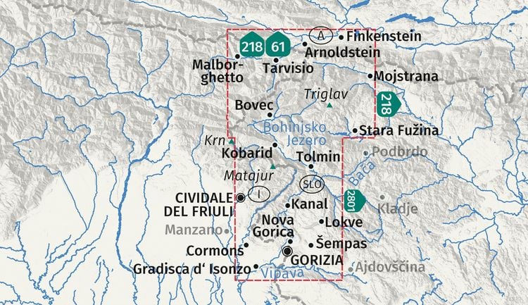 Produktbild: KOMPASS Wanderkarte 2804 Soča-Tal, Isonzo, Alpi Giulie / Julische Alpen, Triglav, Nova Gorica 1:50.000
