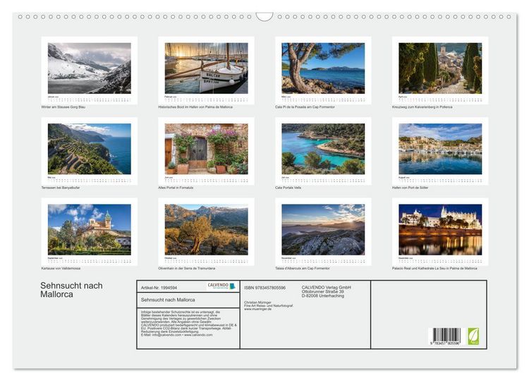Produktbild: Sehnsucht nach Mallorca (Wandkalender 2026 DIN A2 quer), CALVENDO Monatskalender