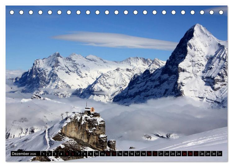 Produktbild: Eiger, M&ouml;nch und Jungfrau 2026 (Tischkalender 2026 DIN A5 quer), CALVENDO Monatskalender