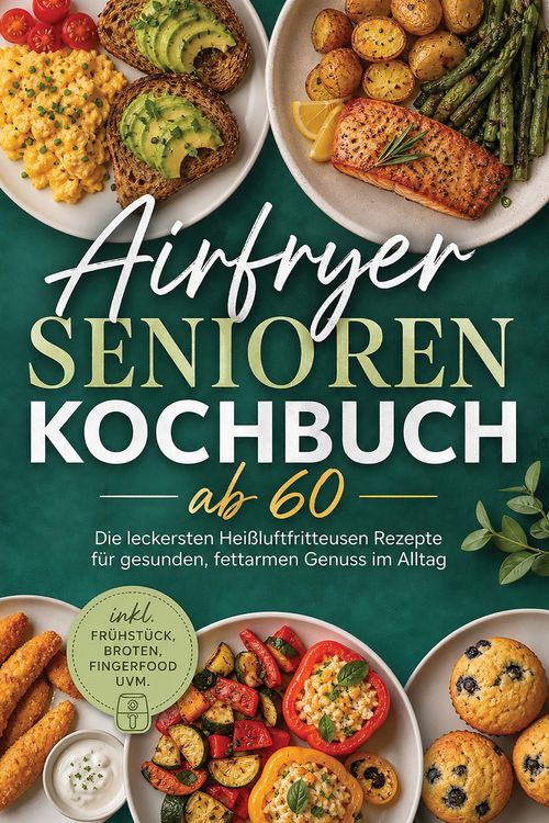 Produktbild: Airfryer Senioren Kochbuch ab 60: Die leckersten Hei&szlig;luftfritteusen Rezepte f&uuml;r gesunden, fettarmen Genuss im Alltag - inkl. Fr&uuml;hst&uuml;ck, Broten, Finger