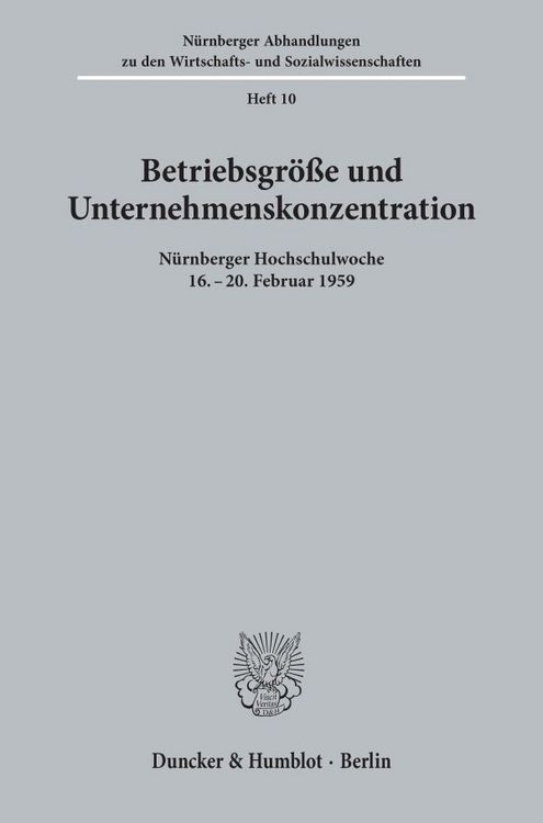 Produktbild: Betriebsgr&ouml;&szlig;e und Unternehmenskonzentration.