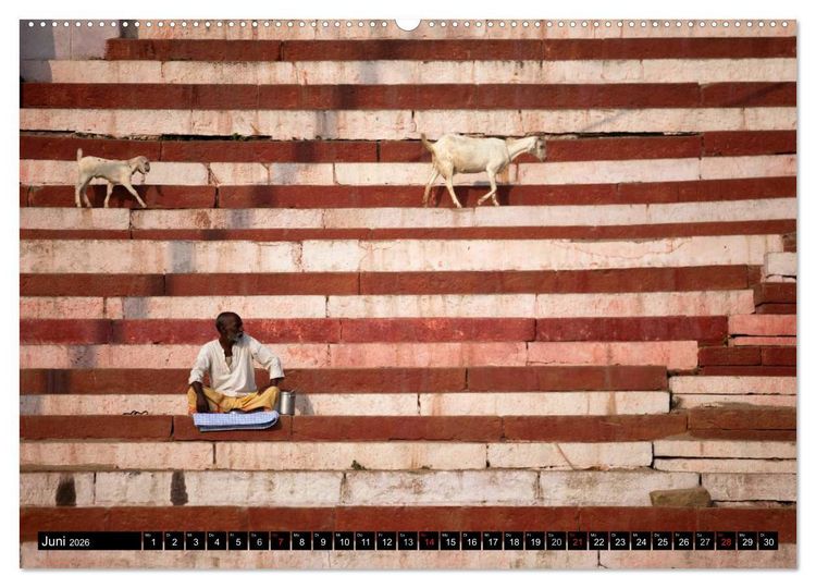 Produktbild: Indien - Varanasi (hochwertiger Premium Wandkalender 2026 DIN A2 quer), Kunstdruck in Hochglanz