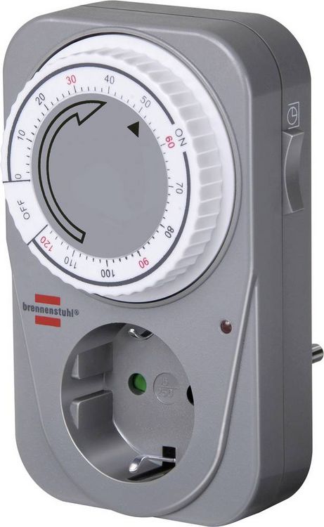 Produktbild: Brennenstuhl 1506590 Steckdosen-Timer analog Tagesprogramm 1 , 120 min 3680 W IP20