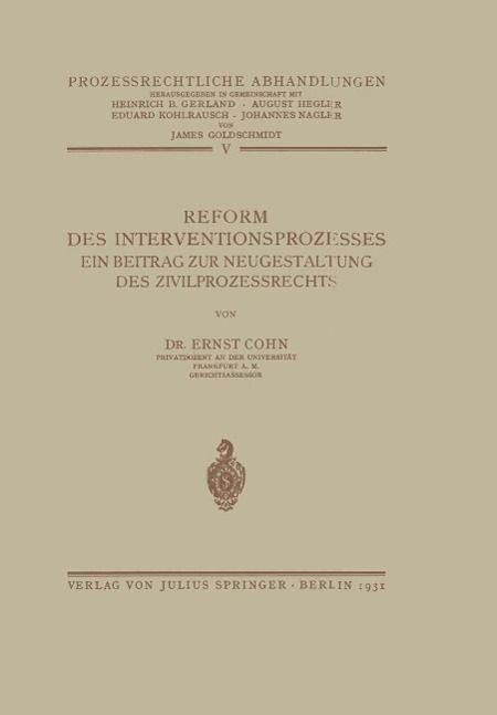 Produktbild: Reform des Interventionsprozesses