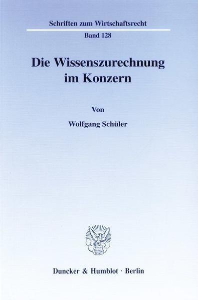 Produktbild: Die Wissenszurechnung im Konzern.