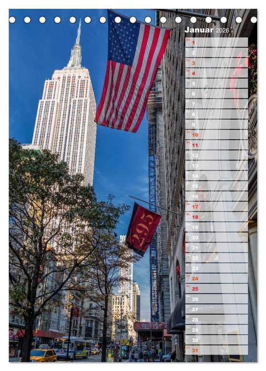 Produktbild: New York City Geburtstagskalender (Tischkalender 2026 DIN A5 hoch), CALVENDO Monatskalender