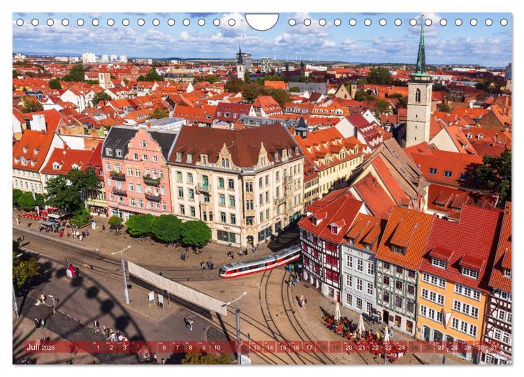 Produktbild: Landeshauptstadt Erfurt - Reise durch das sch&ouml;ne Th&uuml;ringen (Wandkalender 2026 DIN A4 quer), CALVENDO Monatskalender