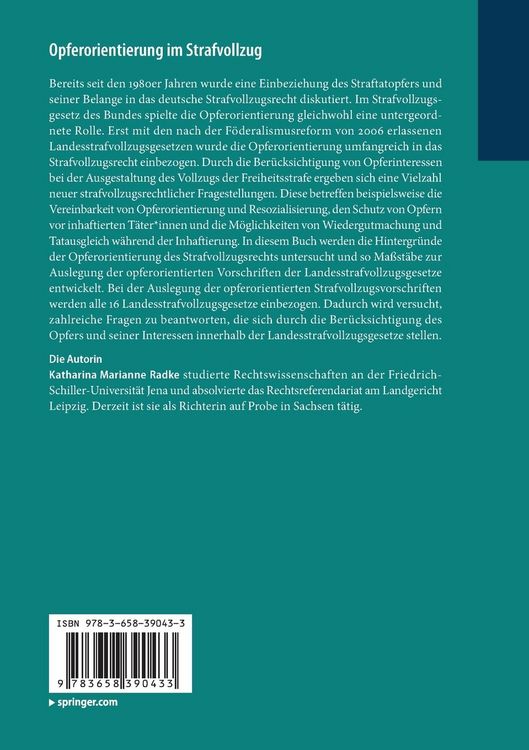 Produktbild: Opferorientierung im Strafvollzug