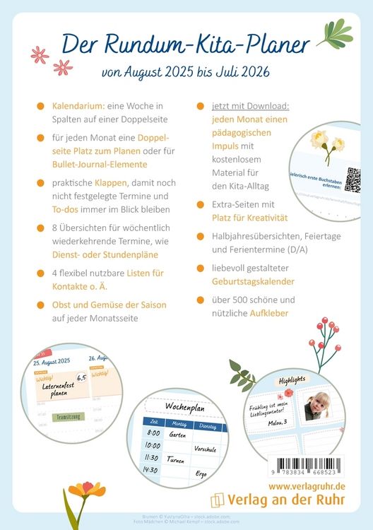Rundum-Kita-Planer 2026/27 - Buchkalender Für Erzieher