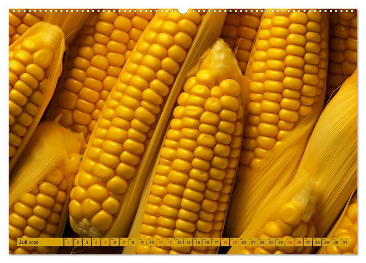 Produktbild: GELB - Gem&uuml;se und Obst - Sonnengereift (hochwertiger Premium Wandkalender 2026 DIN A2 quer), Kunstdruck in Hochglanz