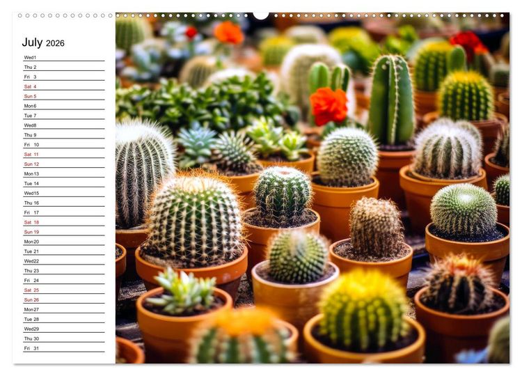 Produktbild: Cacti Wonderland (Wall Calendar 2026 DIN A2 landscape), CALVENDO 12 Month Wall Calendar