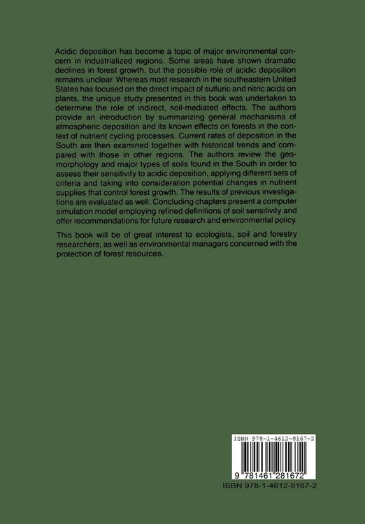 Produktbild: Acidic Deposition and Forest Soils