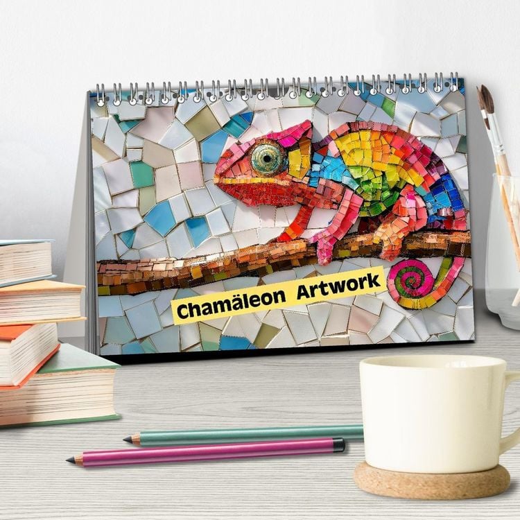 Produktbild: Cham&auml;leon Artwork (Tischkalender 2026 DIN A5 quer), CALVENDO Monatskalender
