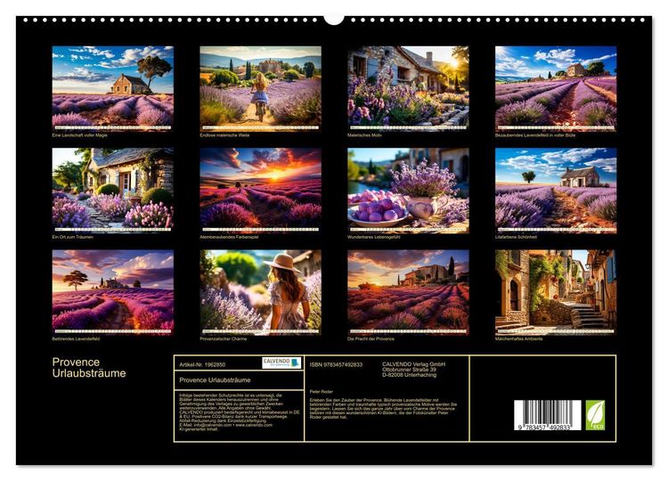 Produktbild: Provence Urlaubstr&auml;ume (hochwertiger Premium Wandkalender 2026 DIN A2 quer), Kunstdruck in Hochglanz