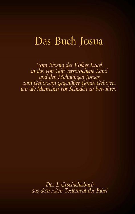 Produktbild: Das Buch Josua, das 1. Geschichtsbuch aus dem Alten Testament der Bibel