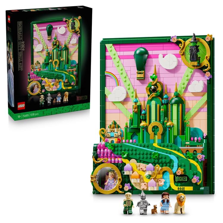 Produktbild: LEGO Wicked 75685 Emerald City Wandkunst, DIY Set f&uuml;r Erwachsene