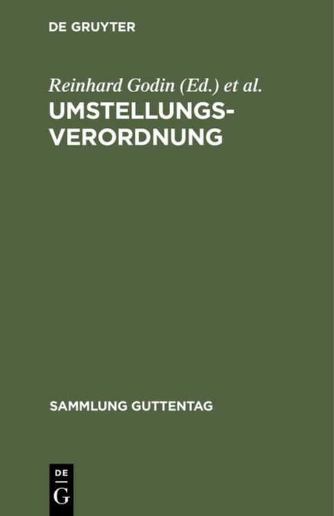 Produktbild: Umstellungsverordnung