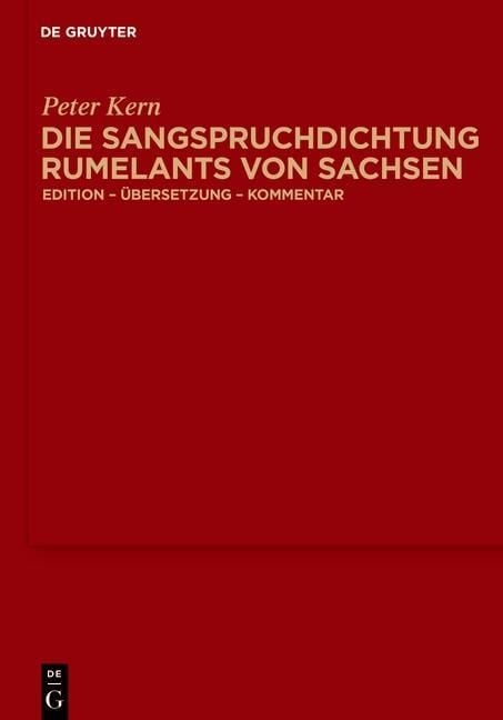 Produktbild: Die Sangspruchdichtung Rumelants von Sachsen