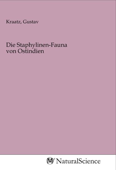 Produktbild: Die Staphylinen-Fauna von Ostindien