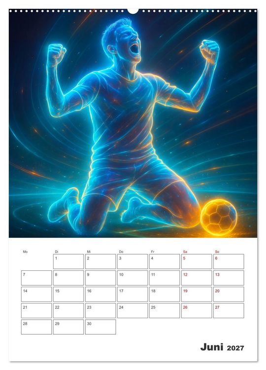 Produktbild: Vision Fu&szlig;ball Licht - Kraft - Spiel (hochwertiger Premium Wandkalender 2027 DIN A2 hoch), Kunstdruck in Hochglanz