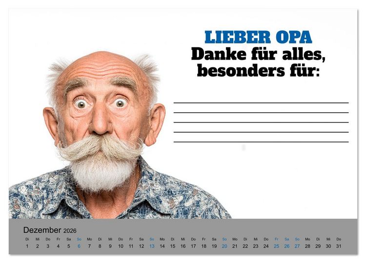 Produktbild: Kalender f&uuml;r Opa - Was ich dir sagen will (Tischkalender 2026 DIN A5 quer), CALVENDO Monatskalender