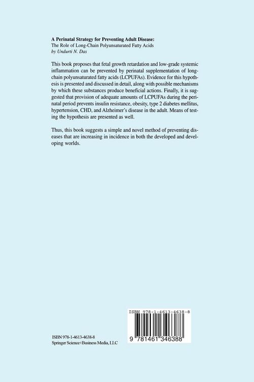 Produktbild: A Perinatal Strategy For Preventing Adult Disease: The Role Of Long-Chain Polyunsaturated Fatty Acids
