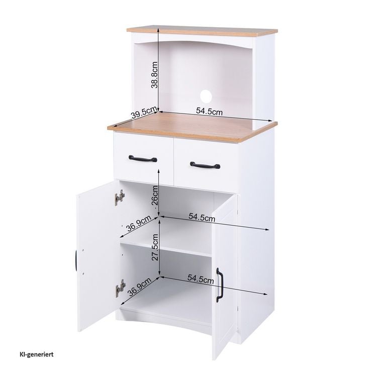 Produktbild: HTI-Living Moderner K&uuml;chenschrank mit viel Stauraum Landhausstil Wei&szlig;