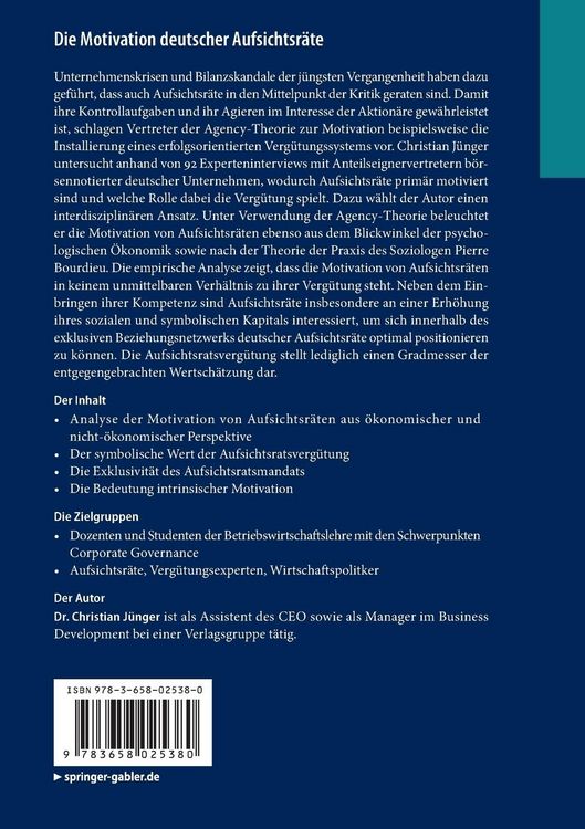 Produktbild: Die Motivation deutscher Aufsichtsr&auml;te