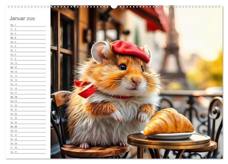 Produktbild: Nagertrip - Ein kleiner Hamster entdeckt die gro&szlig;e Welt (Wandkalender 2026 DIN A2 quer), CALVENDO Monatskalender