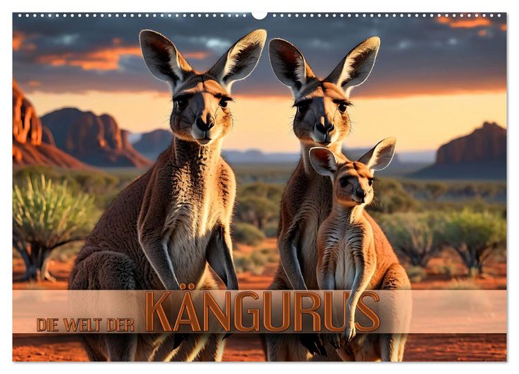 Produktbild: Die Welt der K&auml;ngurus (Wandkalender 2026 DIN A2 quer), CALVENDO Monatskalender