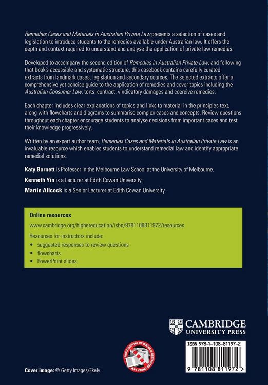 Produktbild: Remedies Cases and Materials in Australian Private Law