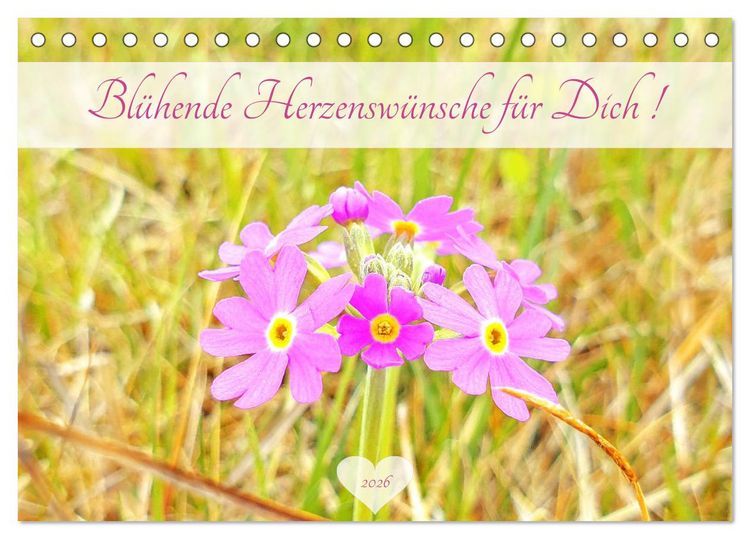 Produktbild: Bl&uuml;hende Herzensw&uuml;nsche f&uuml;r Dich! (Tischkalender 2026 DIN A5 quer), CALVENDO Monatskalender