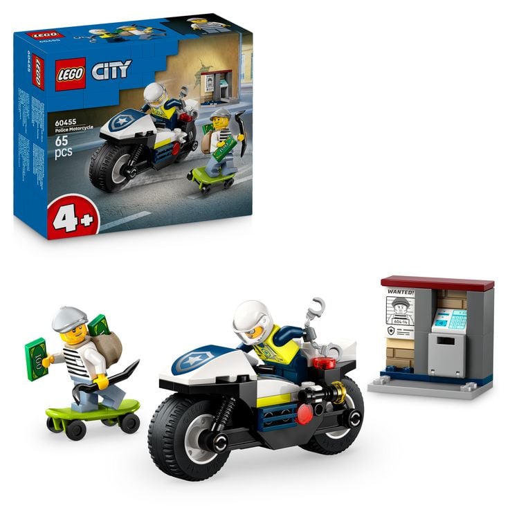 Produktbild: LEGO City Verfolgungsjagd mit dem Polizeimotorrad Spielset 60455