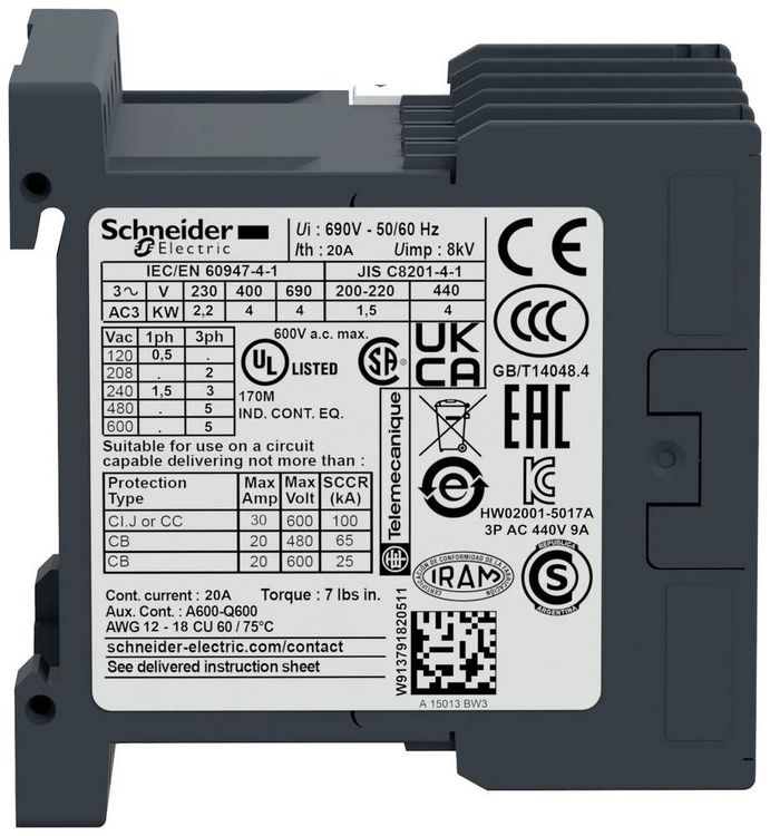 Produktbild: Schneider Electric LC1K0901B7 Leistungssch&uuml;tz 1 St.