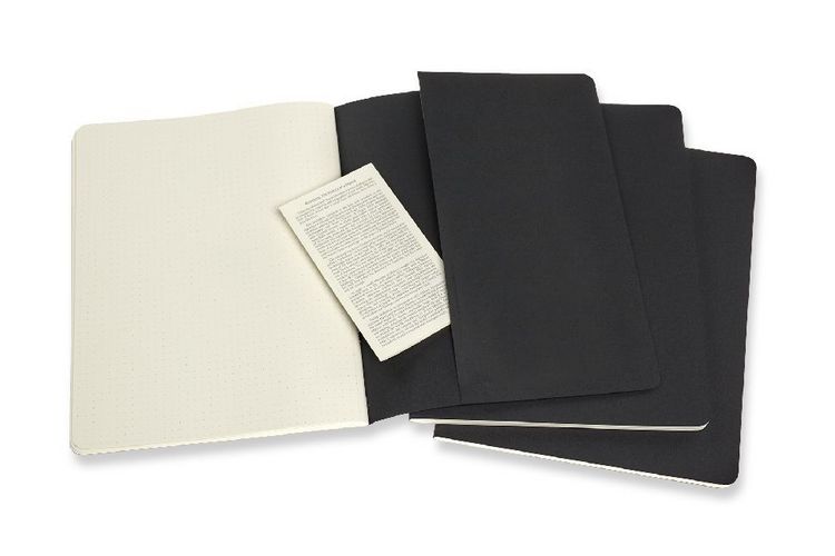 Produktbild: Moleskine Cahier XL, 3er Set, Punktraster, Kartoneinband, Schwarz