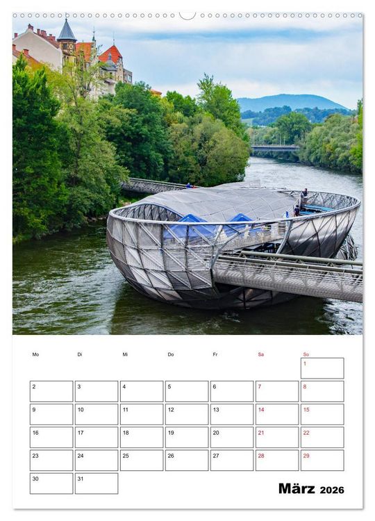 Produktbild: Graz - faszinierende Stadt (hochwertiger Premium Wandkalender 2026 DIN A2 hoch), Kunstdruck in Hochglanz