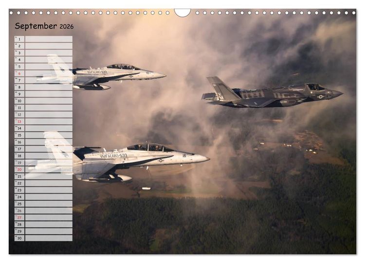 Produktbild: Luftwaffe. Kampfflugzeuge der USA (Wandkalender 2026 DIN A3 quer), CALVENDO Monatskalender