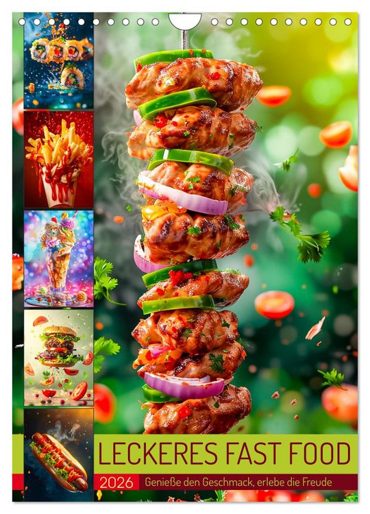 Produktbild: Leckeres Fast Food (Wandkalender 2026 DIN A4 hoch), CALVENDO Monatskalender