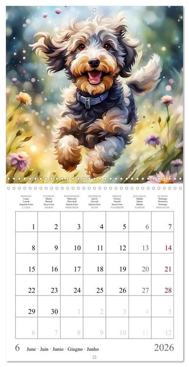 Produktbild: Hi, I am an Aussiedoodle (Wall Calendar 2026 12 &times; 12 Inch) CALVENDO 12 Month Wall Calendar