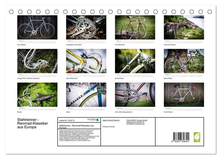 Produktbild: Stahlrenner - Rennrad-Klassiker aus Europa (Tischkalender 2026 DIN A5 quer), CALVENDO Monatskalender
