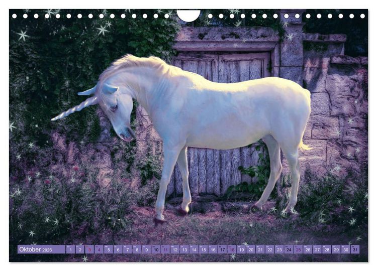 Produktbild: Einhorn Welt - vertr&auml;umte Einhornbilder (Wandkalender 2026 DIN A4 quer), CALVENDO Monatskalender