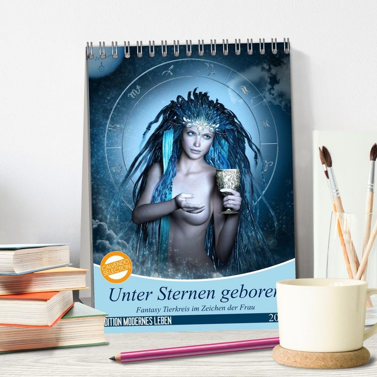 Produktbild: Unter Sternen geboren - Fantasy Tierkreis im Zeichen der Frau (Tischkalender 2026 DIN A5 hoch), CALVENDO Monatskalender